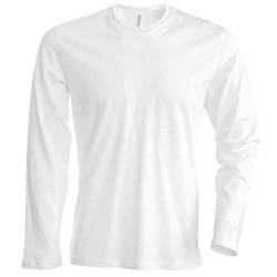 Kariban - Herren Langarm Rundhals T-Shirt / White, M von Kariban