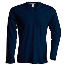 Kariban - Herren Langarmshirt mit V-Ausschnitt bis Größe 4XL / Navy, 3XL von Kariban