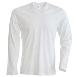 Kariban - Herren Langarmshirt mit V-Ausschnitt bis Größe 4XL / White, S von Kariban