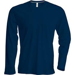 Kariban Herren Slim Fit T-Shirt mit Rundhalsausschnitt, Langarm (Large) (Marineblau) von Kariban