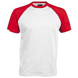 Kariban Herren T-Shirt Mehrfarbig Weiß / Rot Small von Kariban