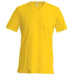 Kariban Herren T-Shirt Slim Fit V-Ausschnitt (Medium) (Gelb) von Kariban