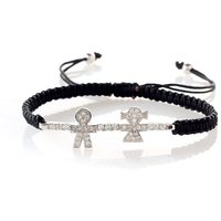 Karisma Edelstahlarmband Karisma Damen Armband Silber 925 Stoff Schwarz 1 Mädschen 1 Junge Zirkonia Steine Weiss von Karisma