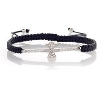 Karisma Edelstahlarmband Karisma Damen Armband Silber 925 Stoff Schwarz 1 Mädschen Zirkonia Steine Weiss von Karisma