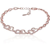 Karisma Edelstahlarmband Karisma Damen Silber 925 Armband 6 Herze Zirkonia Länge 17 bis 20cm - Roségold Weiße Steine von Karisma