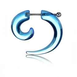 Karisma Fake Ohr Spirale Expander Acyl Transparent Leicht Blau Dehnung Piercing - FS6103.LSA Größe 4mm von Karisma