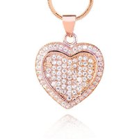 Karisma Kette mit Anhänger Damen Anhänger 2 Herze Silber 925 - Rosé Gold beschichtet mit Silber Kette 925 und Zirkonia Steinen - HSP.RG05 - 42.0 Zentimeter von Karisma