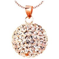 Karisma Kette mit Anhänger Damen Silber 925 Anhänger Kugel 15mm- Rosé Gold beschichtet mit Kristall Elements und Silber Kette - 2575P.RG.15 - 45.0 Zentimeter von Karisma