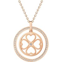 Karisma Kette mit Anhänger Karisma Damen Edelstahl Anhängerkette Collier 4 Herze Zirkonia Farbwahl 80cm Lang CQD103 - Roségold von Karisma