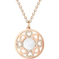 Karisma Kette mit Anhänger Karisma Damen Edelstahl Anhängerkette Collier 8 Herze Zirkonia Perlmutt Farbwahl 42cm Lang CQD104 - Roségold von Karisma