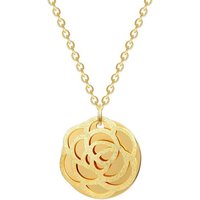 Karisma Kette mit Anhänger Karisma Damen Edelstahl Anhängerkette Collier Blume Farbwahl 80cm Lang CQD102 - Gold von Karisma