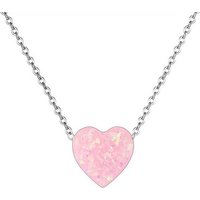 Karisma Kette mit Anhänger Karisma Damen Edelstahl Collier Anhänger Kette - Halskette Herz Liebe - YLK107 - Pink Opal von Karisma