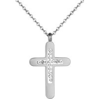 Karisma Kette mit Anhänger Karisma Damen Edelstahl Collier Anhänger Kette - Kreuz Zirkonia Weiss - SNS1006 - Silber von Karisma