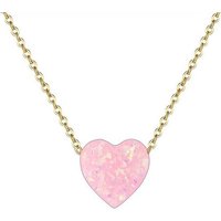 Karisma Kette mit Anhänger Karisma Damen Edelstahl Gold Collier Anhänger Kette - Halskette Herz Liebe - YLK106 - Pink Opal von Karisma