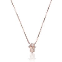 Karisma Kette mit Anhänger Karisma Damen Silber 925 Anhänger Fatima's Hand Zrikonia Collier Kette Verlängerung 5cm - Roségold Weiße Steine von Karisma