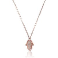 Karisma Kette mit Anhänger Karisma Damen Silber 925 Anhänger Fatima's Hand Zrikonia Collier Kette Verlängerung 5cm - Roségold Weiße Steine von Karisma