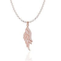 Karisma Kette mit Anhänger Karisma Damen Silber 925 Anhänger Feder Collier Kette mit Verlängerung 5cm - Silber Roségold von Karisma