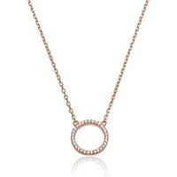 Karisma Kette mit Anhänger Karisma Damen Silber 925 Anhänger Kreis Liebe Zrikonia Collier Kette mit Verlängerung 5cm - Roségold Weiße Steine von Karisma