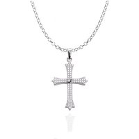 Karisma Kette mit Anhänger Karisma Damen Silber 925 Anhänger Kreuz Zrikonia Collier Kette mit Verlängerung 5cm - Silber Rhodiniert von Karisma