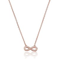 Karisma Kette mit Anhänger Karisma Damen Silber 925 Anhänger Unendlichkeit Zrikonia Collier Kette mit Verlängerung 5cm - Roségold Weiße Steine von Karisma