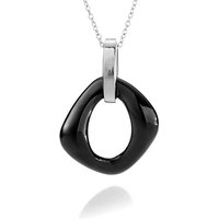 Karisma Kette mit Anhänger Karisma Frauen Edelstahl 316 L Anhänger - Schwarze Kreamik - mit Edelstahl Kette 50cm - P4049-4 von Karisma