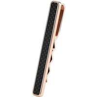 Karisma Krawattennadel Karisma Hochwertige Herren Edelstahl 316L Krawattennadel mit Karbon, /Krawattenklammer/Tie Clip Farbwahl KTC202 - Roségold Karbon-schwarz von Karisma