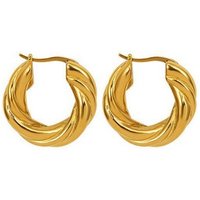 Karisma Paar Creolen Damen Twirl Ohrringe Hoops Edelstahl 18k Vergoldet CSS150 von Karisma