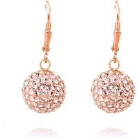 Karisma Paar Ohrhänger Damen Ohrhänger Ohrringe - Silber 925 Rosé Gold beschichtet Mit Kristall Elements 12mm - 1549E.RG.12 von Karisma