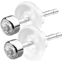 Karisma Paar Ohrstecker 1 Paar Damen Ohrstecker Edelstahl 316L Ohrringe mit Kristallstein Weiss 4mm ESBJD-CZ von Karisma