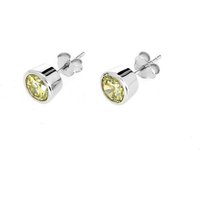 Karisma Paar Ohrstecker 1 Paar Damen Ohrstecker SterlingSilber 925 rhodiniert Ohrringe mit Zirkonia Stein Leicht grün 7mm von Karisma