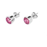 Karisma Paar Ohrstecker 1 Paar Damen Ohrstecker SterlingSilber 925 rhodiniert Ohrringe mit Zirkonia Stein Pink 7mm von Karisma