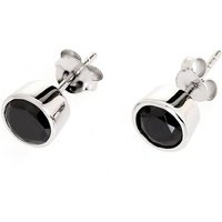 Karisma Paar Ohrstecker 1 Paar Damen Ohrstecker SterlingSilber 925 rhodiniert Ohrringe mit Zirkonia Stein Schwarz 7mm von Karisma