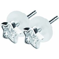 Karisma Paar Ohrstecker 1 Paar Damen Sterne Ohrstecker Edelstahl 316L Ohrringe mit Kristall Elements Beschichtet in Weiss 6mm ESBXCJ-01-CZ von Karisma