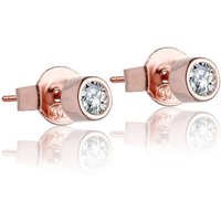 Karisma Paar Ohrstecker Karisma 1 Paar Damen rosévergoldet Ohrstecker Silber 4mm Zirkonia Stein Weiss HS-ERG53.4RG - Roségold von Karisma