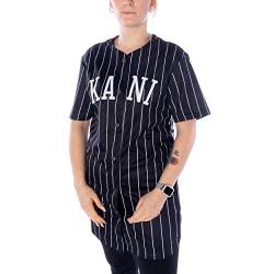 Karl Kani College Pinstripe Baseball Shirtkleid Damen Kleid schwarz L von Karl Kani