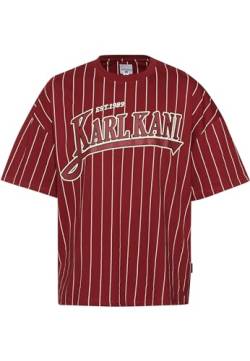 Karl Kani Herren KM234-001-1 KK Trekking Boxy Pinstripe Tee L DarkRed/Cream von Karl Kani