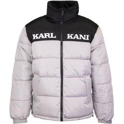 Karl Kani Retro Essential Puffer Jacket Jacke (DE/NL/SE/PL, Alphanumerisch, XL, Regular, Regular, light grey) von Karl Kani