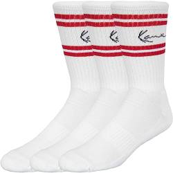 Karl Kani Signature Stripe Socks Socken 3er Pack (as3, numeric, numeric_39, numeric_42, regular, regular, white/red) von Karl Kani