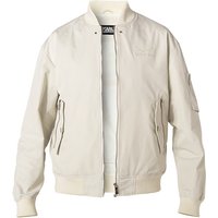 KARL LAGERFELD Herren Blouson weiß Mikrofaser uni mit Motiv von Karl Lagerfeld