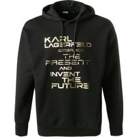KARL LAGERFELD Herren Hoodie schwarz Baumwolle Logo und Motiv von Karl Lagerfeld