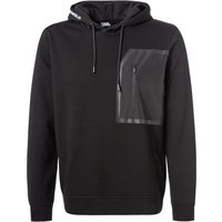 KARL LAGERFELD Herren Hoodie schwarz Baumwolle unifarben von Karl Lagerfeld