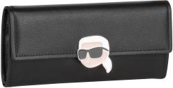 Karl Lagerfeld K/Ikonik 2.0 Leather Con Flap Wallet  in Schwarz (0.4 Liter), Geldbörse von Karl Lagerfeld