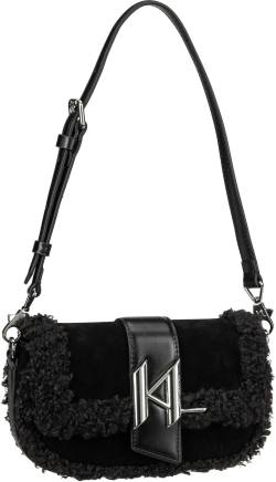 Karl Lagerfeld K/Saddle SP SM SHB Suede Shearling  in Schwarz (1.8 Liter), Saddle Bag von Karl Lagerfeld