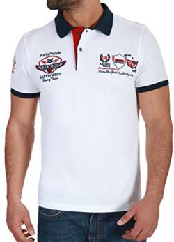 Karl's People Herren Poloshirt mit hochwertigen Stick Details Menswear Fahsion T-Shirt Polo 6681, Größe M, Farbe White von Karl´s People