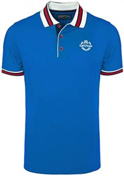 Karl´s People Kurzarm Poloshirt für Herren 100% Baumwolle by Carisma • Herren Polo Shirt mit Stickerei • Angenehmes Regular Fit Shirt für Büro und Freizeit K-129 4XL, Sachs von Karl´s People