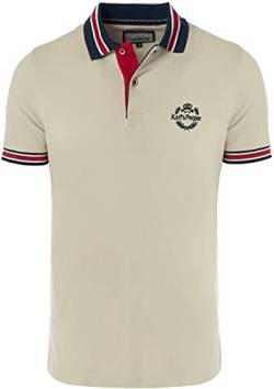 Karl´s People Kurzarm Poloshirt für Herren 100% Baumwolle by Carisma • Herren Polo Shirt mit Stickerei • Angenehmes Regular Fit Shirt für Büro und Freizeit K-129 Beige M von Karl´s People