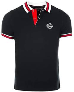 Karl´s People Kurzarm Poloshirt für Herren 100% Baumwolle by Carisma • Herren Polo Shirt mit Stickerei • Angenehmes Regular Fit Shirt für Büro und Freizeit K-129 Black 5XL von Karl´s People