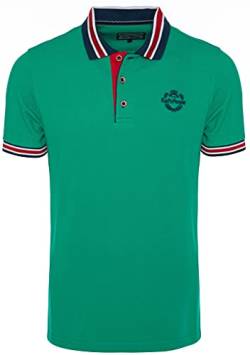 Karl´s People Kurzarm Poloshirt für Herren 100% Baumwolle by Carisma • Herren Polo Shirt mit Stickerei • Angenehmes Regular Fit Shirt für Büro und Freizeit K-129 L, Grün von Karl´s People