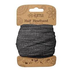 Karma Black Grunge Stirnband für Damen - Medium - Stoff-Stirnband und dehnbarer Haarschal - Schwarz, Schwarz Grunge, 1 Count (Pack of 1) von Karma