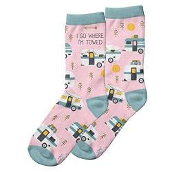 Karma Camper Crew Socken – süße und lustige Socken für Frauen – helle und bunte Designs – Einheitsgröße – Camper von Karma